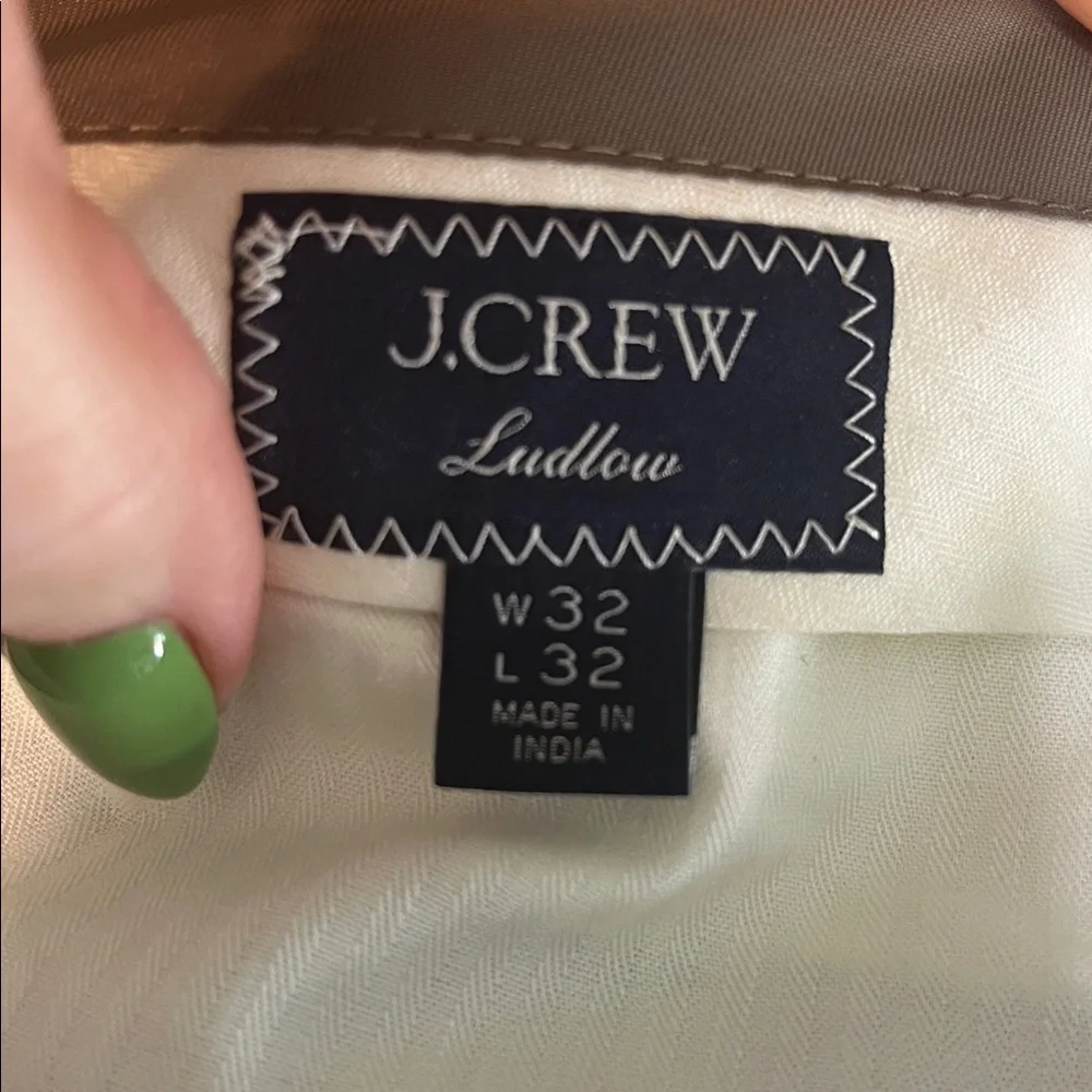 J Crew Ludlow Slim-Fit Suit Pants English Cotton/Wool Fabric W32 L32